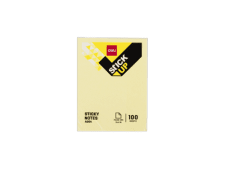 Deli Plain Paper Sticky Notes Yellow 3x4 inch - Image 1