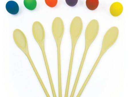 COLOURED EGG AND SPOON  SET OF 6-BS - Image 1