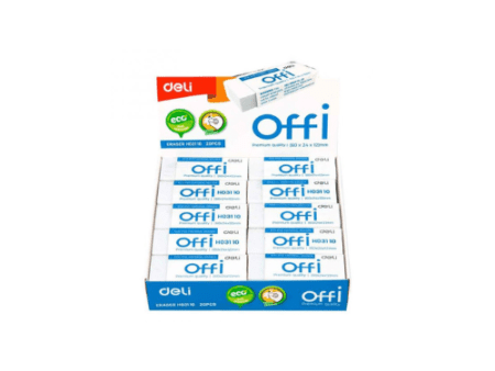 Deli Box/20 Pcs Offi Eraser - White - Image 1