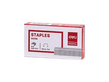 Deli No.10 Staples Silver Pack Of 1000 Pins - Image 1