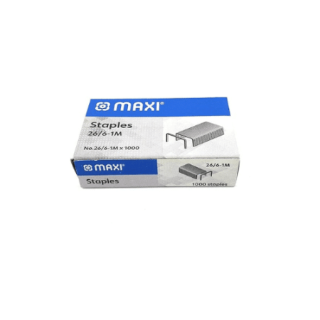 School Stationery Supplies Maxi 26/6 Staples Pins Pack Of 1000 Pcs - Image 1