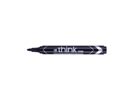 Deli Think Permanent Marker Bullet Tip 1.5mm Pkt/12 Pcs - Image 1