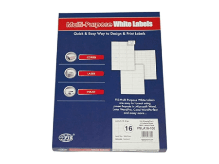 FIS 16 Label/Sheet, 100/Sheet Pack, Size 105 X 37 mm - Image 1