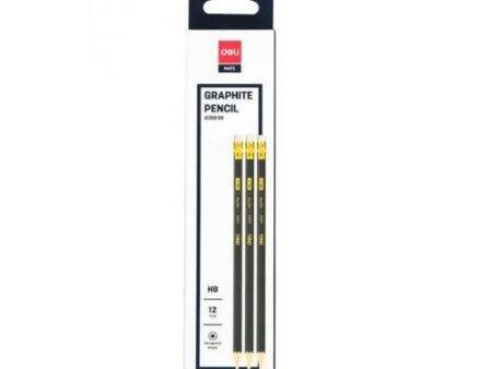 Deli Graphite Pencil With Eraser, Pkt/12 Pcs - Image 1