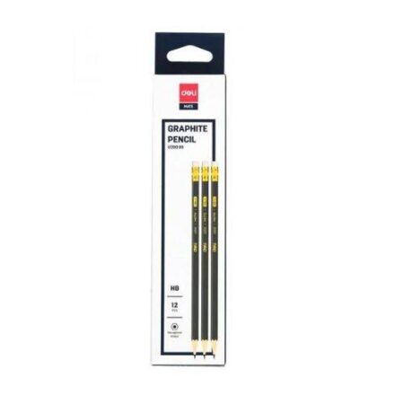 School Stationery Supplies Deli Graphite Pencil With Eraser, Pkt/12 Pcs - Image 1