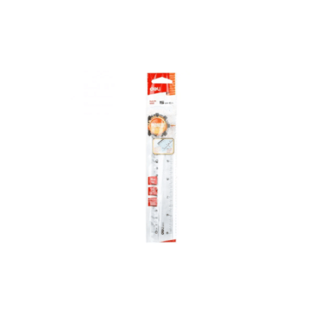 School Stationery Supplies Deli Pioneer Plastic Ruler 15CM - Image 1