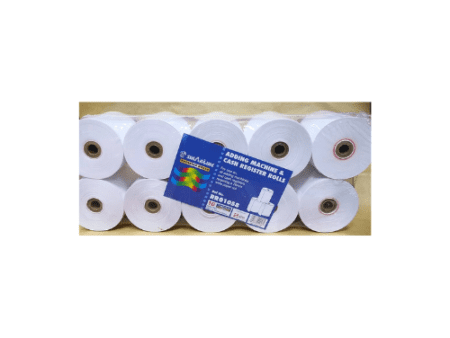 Sinarline Cash Register Roll White 57X70X12mm 10 Rolls - Image 1
