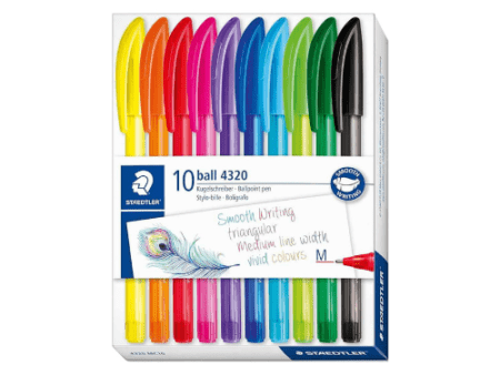 Staedtler MC10 Stick Ballpoint Pen - Assorted Colors Pkt/10 Pcs - Image 1