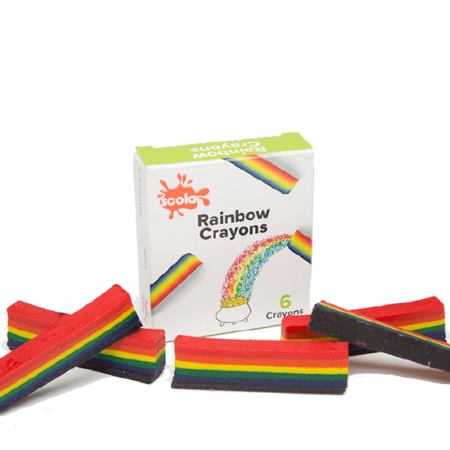 SCOLA RAINBOW CRAYONS S/WRAPPED 68MM 25PCS - Image 1