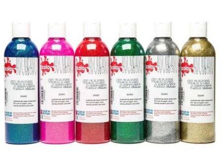 SCO ARTMIX GLITTER ASSORTED COLOURS 6X300ML SET-DR - Image 1