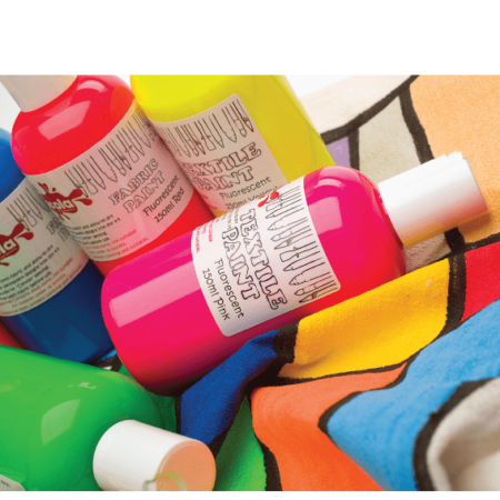 SCOLA TEXTILE PAINT FLUORESCENT 150ML ASSORTED 6PCS SET - Image 1