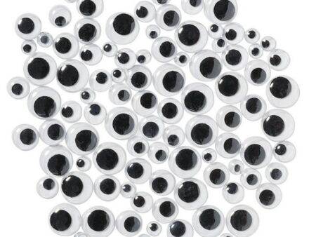 SCO WIGGLY EYES SELF ADHESIVE BLACK & WHITE ASSTD 100PCS-DR - Image 1