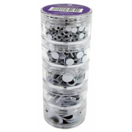 SCOLA WIGGLY EYES STACK PACK BLACK & WHITE 300PCS - Image 1