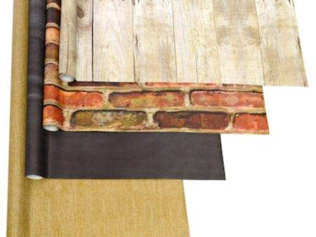 PAC FADELESS DISPLAY PAPER ROLLS STOCKROOM ASSORTMENT 1218MMX3.6M NATURAL ELEMENTS DESIGNS ASSORTED 4PCS-DR - Image 1