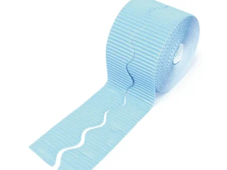 PAC BORDETTE CORRUGATED DECORATIVE BORDER ROLL 57MMX15M SKY BLUE 6PCS-DR - Image 1
