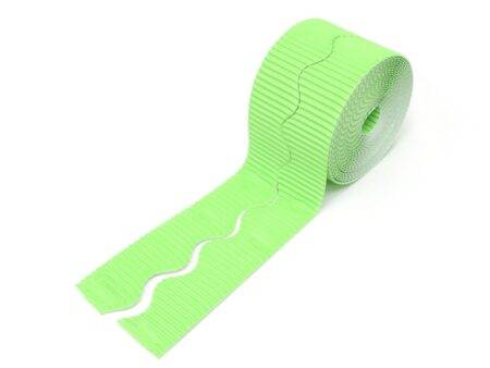 PAC BORDETTE CORRUGATED DECORATIVE BORDER ROLL 57MMX15M NILE GREEN 6PCS-DR - Image 1