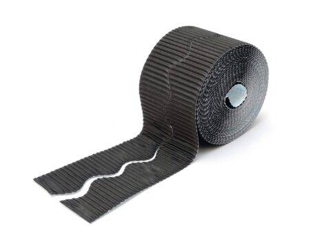 PAC BORDETTE CORRUGATED DECORATIVE BORDER ROLL 57MMX15M BLACK 6PCS-DR - Image 1