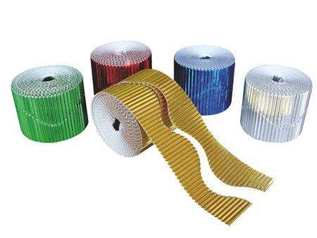 SCO CORRUGATED BORDER ROLL SCOLLOPED 57MMX10M METALLIC BLUE 1PC-DR - Image 1
