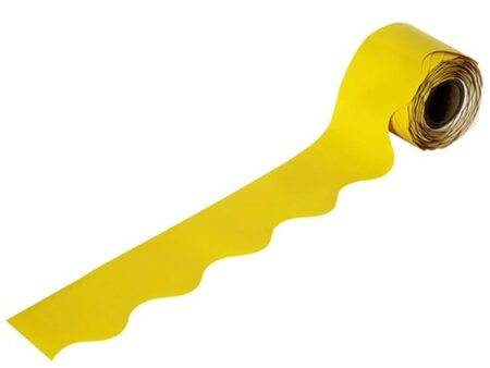 SCO DECORATIVE PAPER BORDER ROLL SCALLOPED YELLOW 100MMX50M 1PC-DR - Image 1