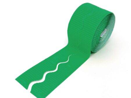 SCO DECORATIVE PAPER BORDER ROLL SCALLOPED GREEN 100MMX50M 1PC-DR - Image 1