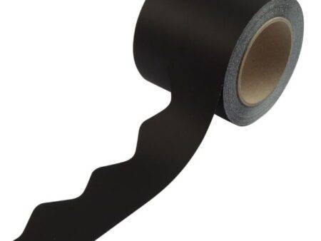 SCO DECORATIVE PAPER BORDER ROLL SCALLOPED BLACK 100MMX50M 1PC-DR - Image 1