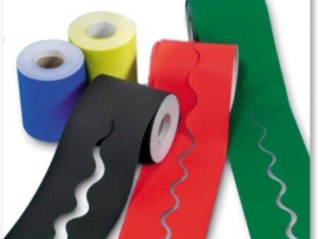 SCO DECORATIVE PAPER BORDER ROLL SCALLOPED BRIGHT 100MMX50M 5PCS-DR - Image 1