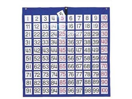 SCO HUNDREDS POCKET CHART BLUE 1PC-DR - Image 1