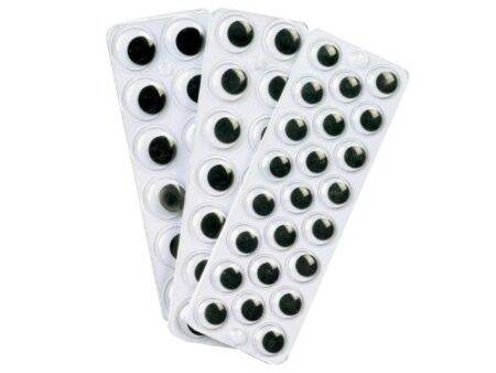 SCO WIGGLY EYES SHEET BLACK & WHITE 125PCS-DR - Image 1