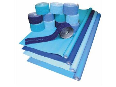 PAC FADELESS DISPLAY PAPER ROLLS & BORDERS STOCKROOM ASSORTMENT PACK 1218MMX15M COOL BLUE 16PCS-DR - Image 1
