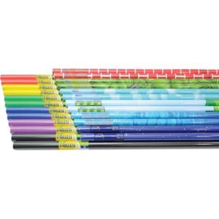 PAC FADELESS DISPLAY PAPER ROLLS STOCKROOM ASSORTMENT 1218MMX3.6M PLAIN & DESIGN 24PCS - Image 1