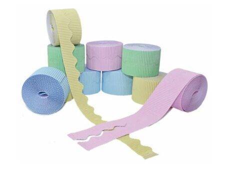 SCO CORRUGATED VALUE BORDER ROLLS PASTEL COLOURS 15M 10PCS-DR - Image 1