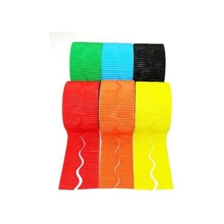 SCOLA CORRUGATED DECORATIVE BORDER ROLL ASSORTED 6PCS - Image 1