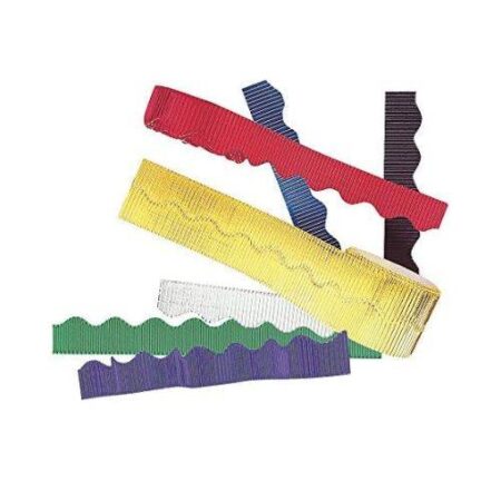 PAC BORDETTE CORRUGATED DECORATIVE BORDER METALLIC ROLL BLACK 57MMX7.5M 1PC - Image 1