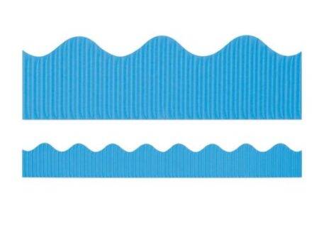 PAC BORDETTE CORRUGATED DECORATIVE BORDER ROLL 57MMX15M BRIGHT BLUE 6PCS-DR - Image 1