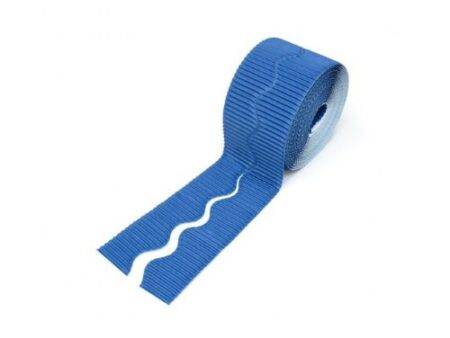 PAC BORDETTE CORRUGATED DECORATIVE BORDER ROLL 57MMX15M RICH BLUE 6PCS-DR - Image 1