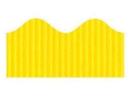 PAC BORDETTE CORRUGATED DECORATIVE BORDER ROLL 57MMX15M CANARY 6PCS-DR - Image 1