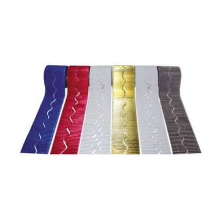 SCOLA CORRUGATED DECORATIVE BORDER ROLLS WINTER ASSORTED COLOURS 6PCS - Image 1