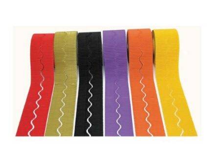 SCO CORRUGATED DECORATIVE BORDER ROLLS WARM ASSORTED 6PCS-DR - Image 1
