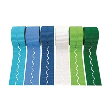 SCOLA CORRUGATED DECORATIVE BORDER ROLLS COOL ASSORTED 6PCS - Image 1