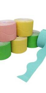 SCOLA CARD DECORATIVE BORDER ROLLS ASSORTED PASTELS 57MMX15M 6PCS