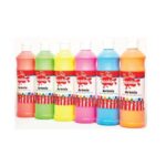 SCOLA ARTMIX FLUORESCENT ASSORTED COLOURS 6X600ML SET