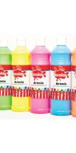 SCOLA ARTMIX FLUORESCENT ASSORTED COLOURS 6X600ML SET
