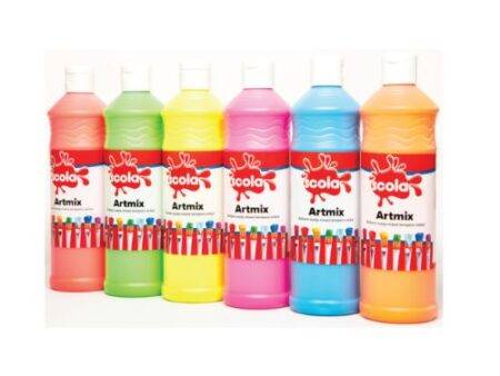 SCO ARTMIX FLUORESCENT ASSORTED COLOURS 6X600ML SET-DR - Image 1