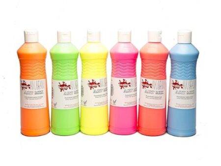 SCO ARTMIX FLUORESCENT ASSORTED COLOURS 6X300ML SET-DR - Image 1