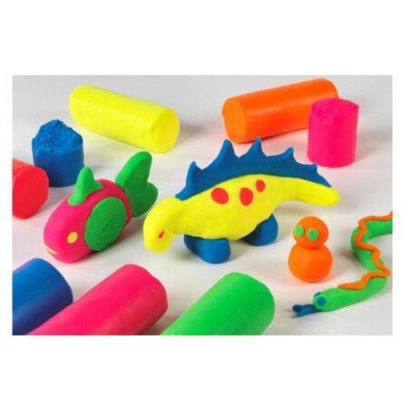 SCOLA SOFT DOUGH ASSORTED 6PCS FLUORESCENT 300G - Image 1