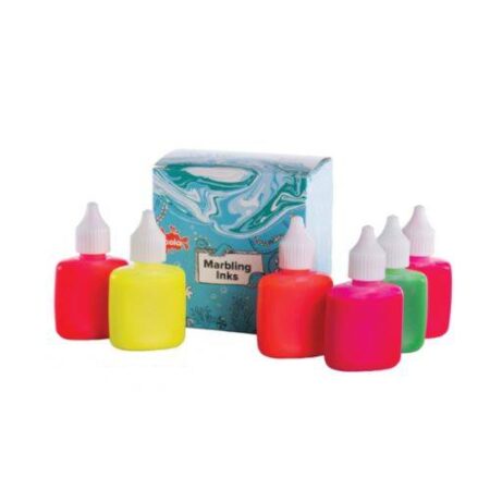 SCOLA MARBLING INK ASSORTED FLUORESCENT 25ML 6PCS - Image 1