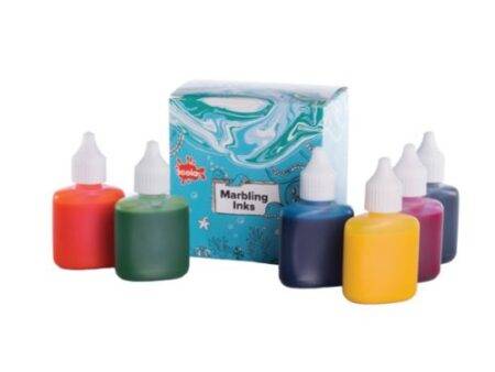 SCO MARBLING INK ASSORTED COLOURS 25ML 6PCS-DR - Image 1