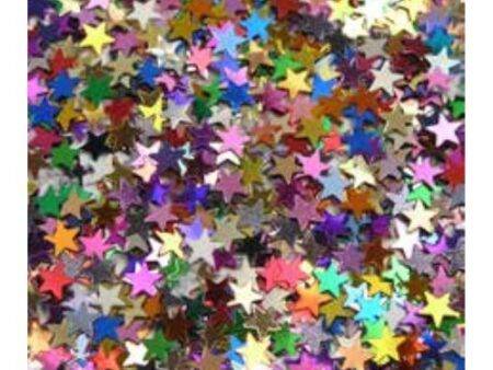 SCO SEQUINS GLITTER STAR ASSORTED 6MM 200ML-DR - Image 1