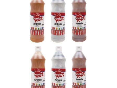 SCO ARTMIX METALLIC ASSORTED COLOURS 6X600ML SET-DR - Image 1