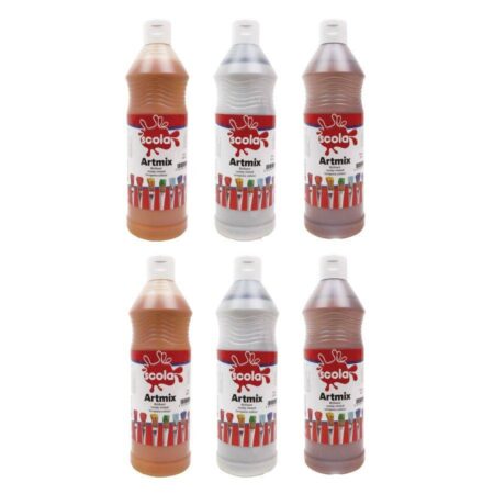 SCOLA ARTMIX METALLIC ASSORTED COLOURS 6X600ML SET - Image 1